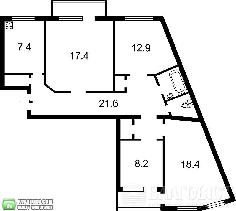 Sell 4-room apartment. Киев,  Кудряшова — photo 2