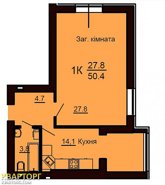 Sell 1-room apartment. Киев, Волынская — photo 9