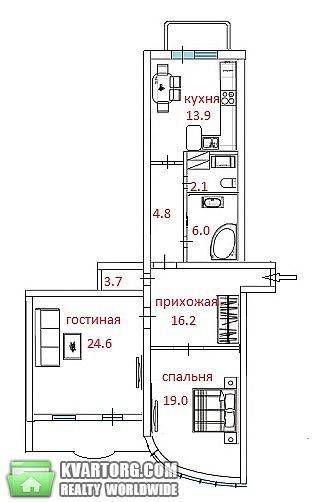 Sell 2-room apartment. Киев,  Харьковское шоссе — photo 2