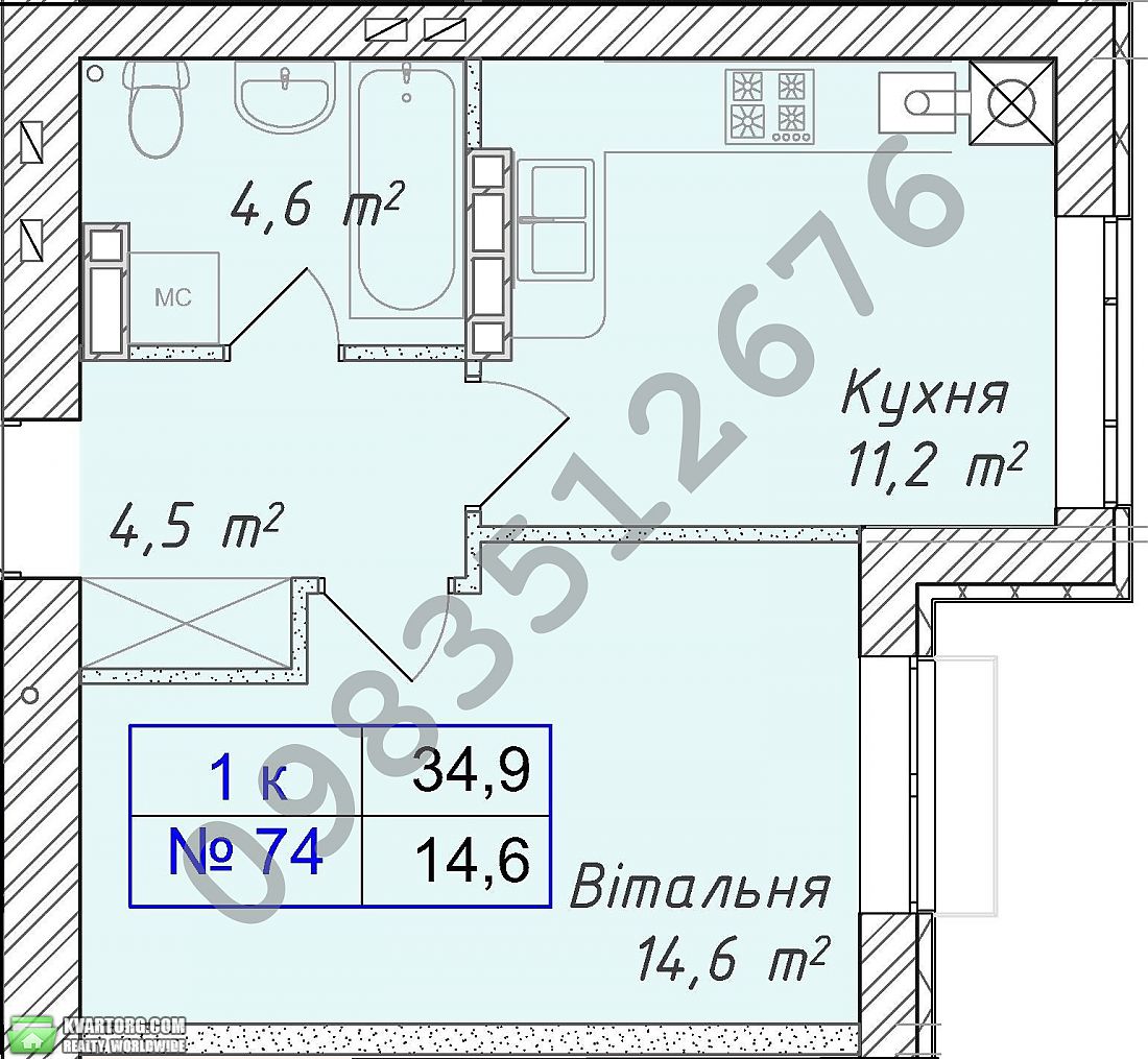 продам 1-комнатную квартиру. Киевская обл.,  Садовая - фото 8