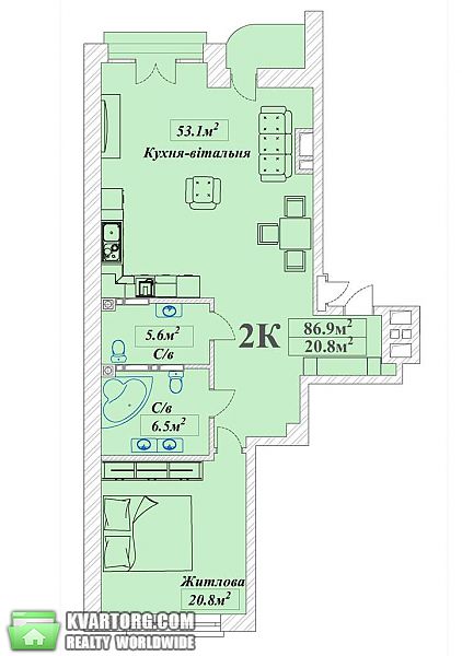 Sell 2-room apartment. Киев,  Тургеневская — photo 3