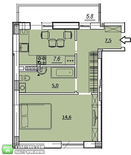 Sell 1-room apartment. Одесса,  Люстдорфская дорога — photo 2