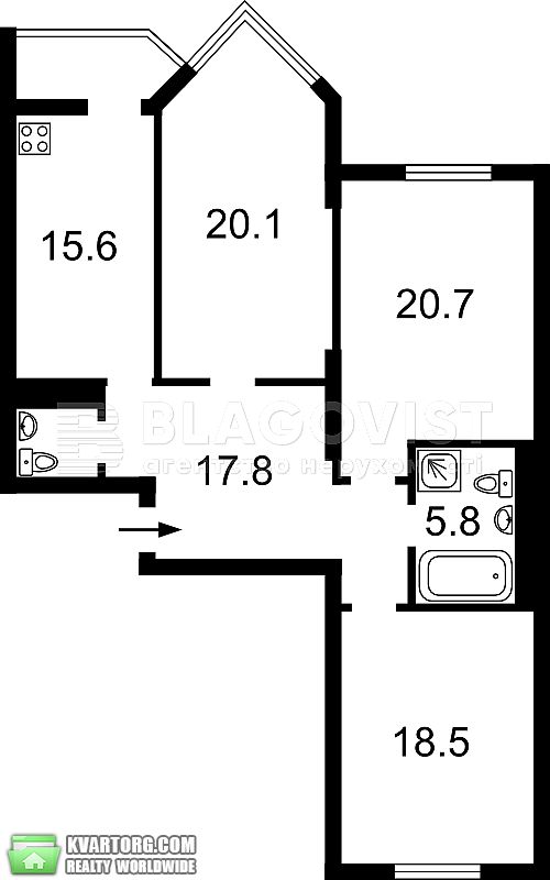 Sell 3-room apartment. Киев,  Барбюса — photo 1