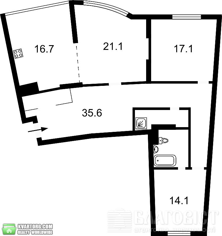 Sell 3-room apartment. Киев,  Днепровская наб — photo 2