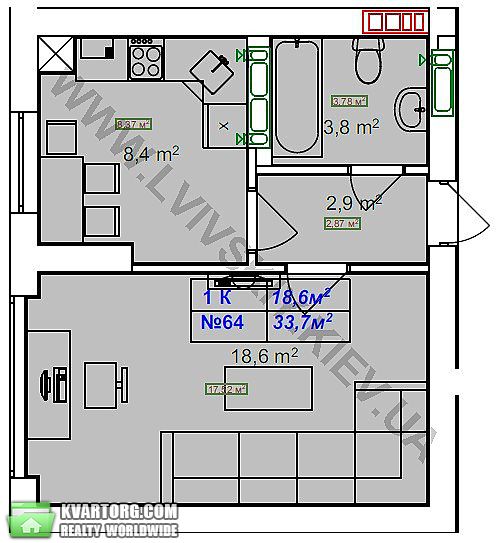 Sell 1-room apartment. Киев, Большая Окружная — photo 8