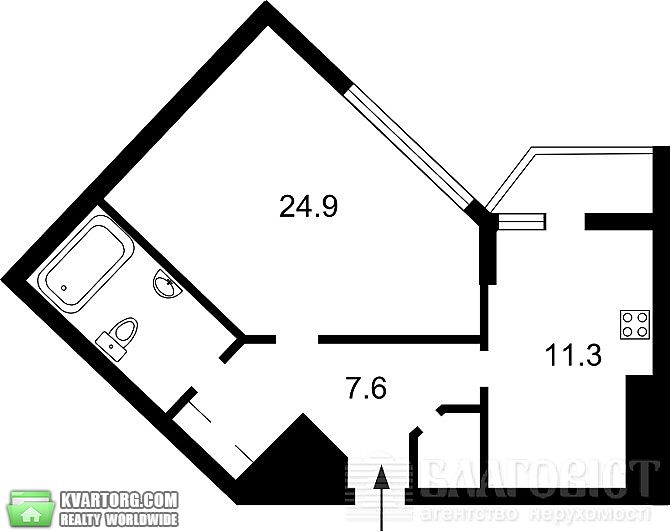 Sell 1-room apartment. Киев,  Днепровская наб — photo 3