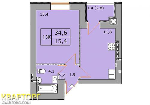Sell 1-room apartment. Киев,  Радужная — photo 1