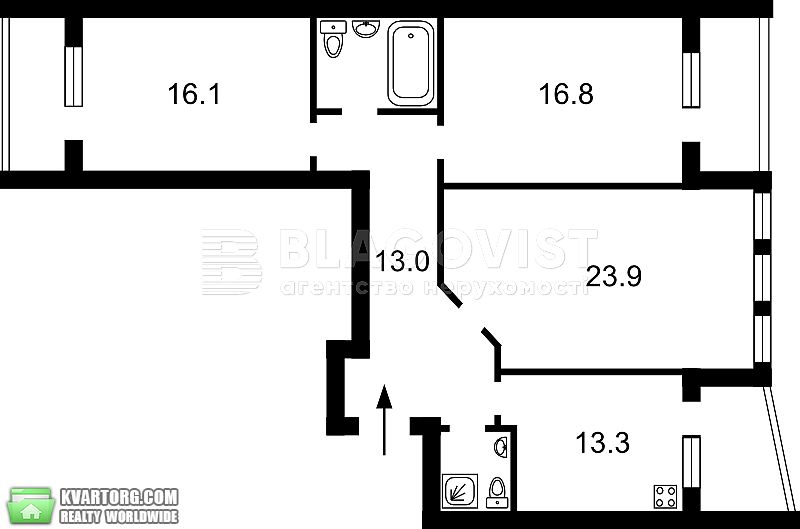 Rent out 3-room apartment. Киев, Николая Бажана — photo 3