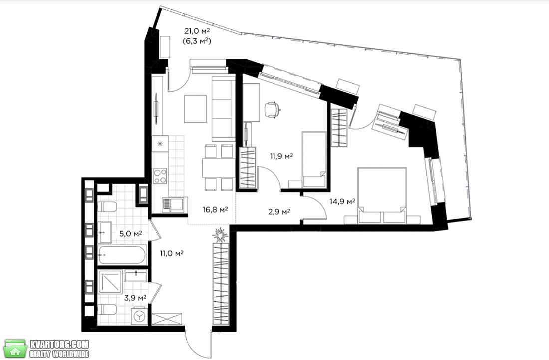 Sell 2-room apartment. Киев, Коновальца — photo 8