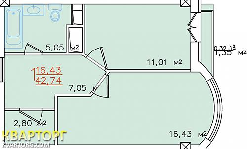 Sell 1-room apartment. Одесса, Жемчужная — photo 2