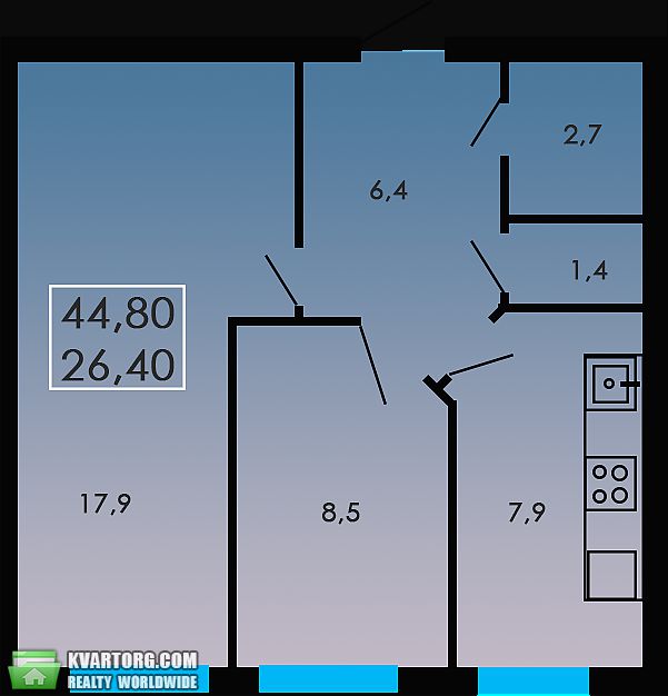 Sell 2-room apartment. Одесса, Николаевскаая дорога — photo 3