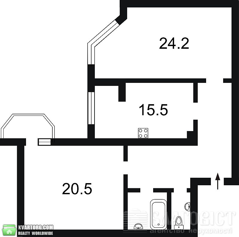 Sell 2-room apartment. Киев,  Ломоносова — photo 3