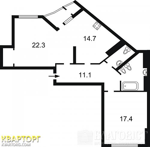 Sell 2-room apartment. Киев, Барбюса — photo 6