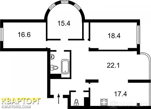 Sell 3-room apartment. Киев,  Ахматовой — photo 2