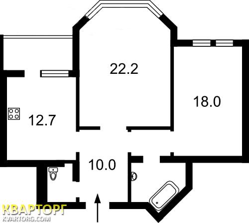 Sell 2-room apartment. Киев, бажана Николая проспект — photo 3