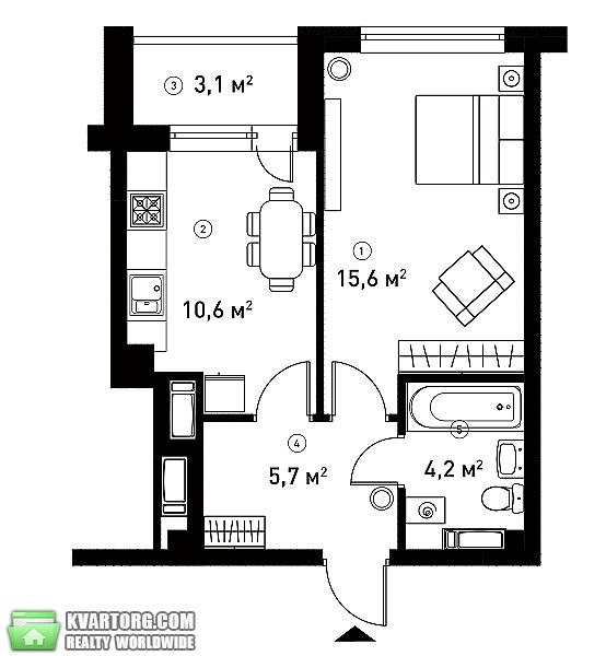 Sell 1-room apartment. Киев, Межевая — photo 4