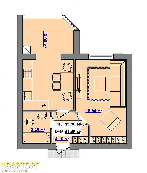 Sell 1-room apartment. Киев, Большая окружная — photo 1