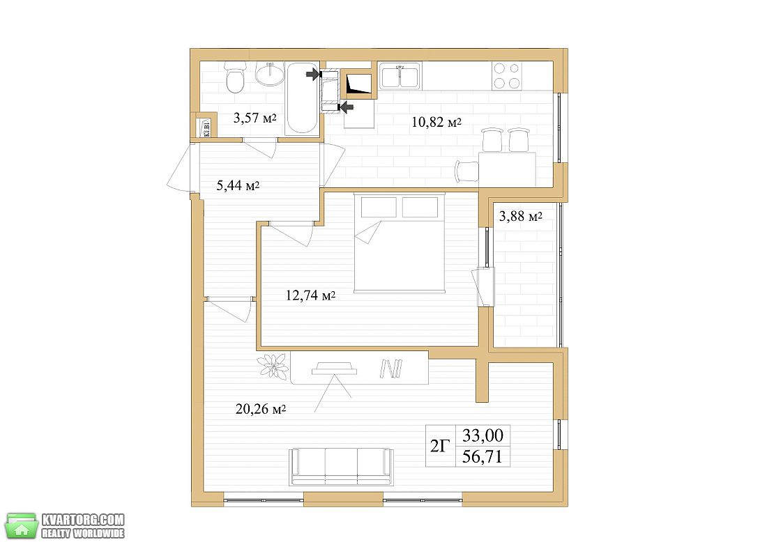 Sell 1-room apartment. Киев, Августина Волошина — photo 9
