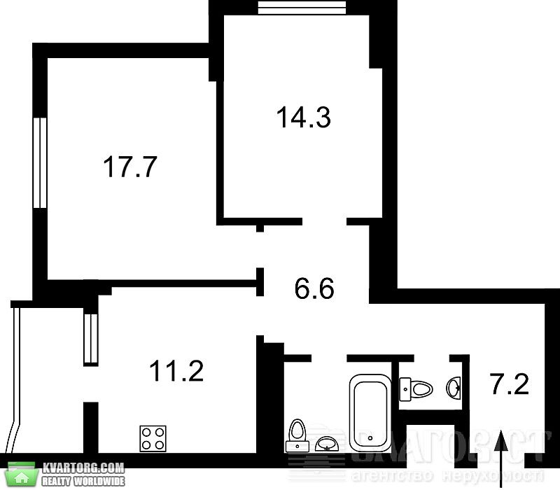 Sell 2-room apartment. Киев,  Моторный пер — photo 1
