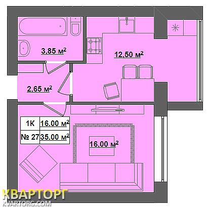 Sell 1-room apartment. Киев, Волынская — photo 6