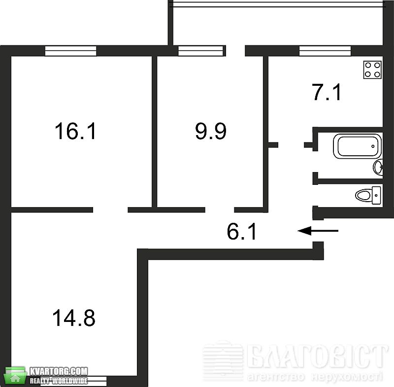 Sell 3-room apartment. Киев, Архипенка — photo 8