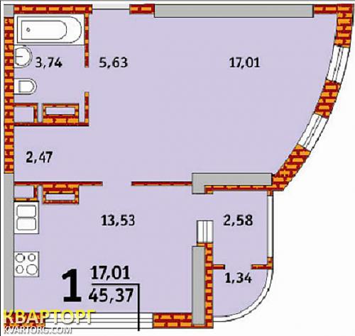 Sell 1-room apartment. Киев, Воссоединения пр — photo 4