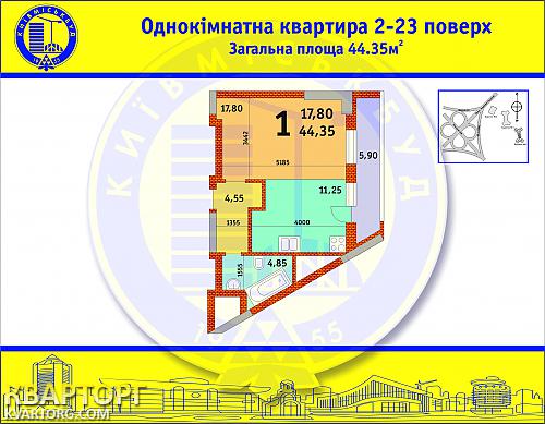 Sell 1-room apartment. Киев,  Глушкова пр — photo 2
