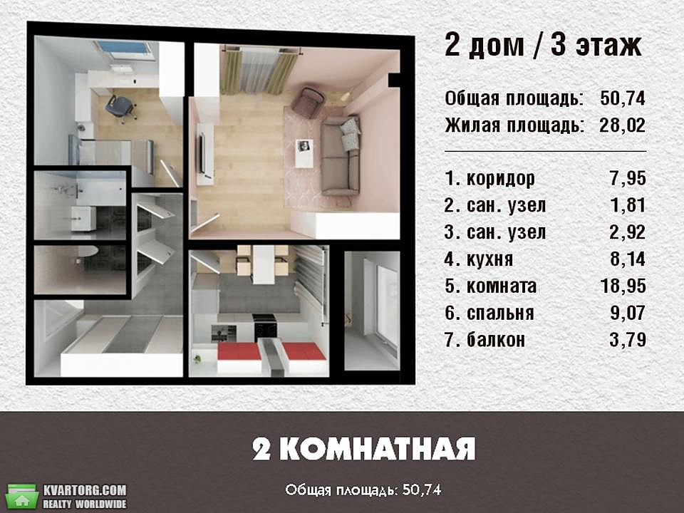 Sell 2-room apartment. Киев, Окружная дорога — photo 7