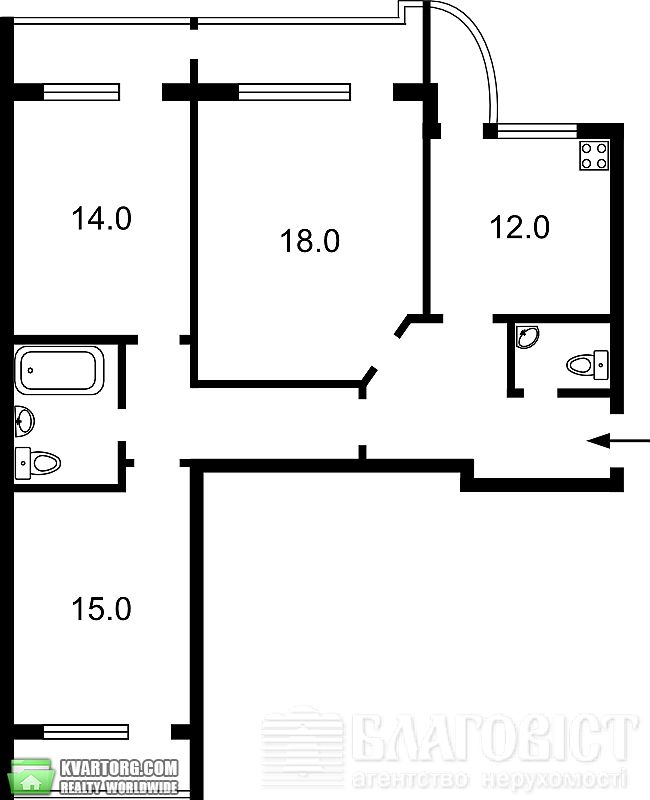 Sell 3-room apartment. Киев,  Бажана — photo 1