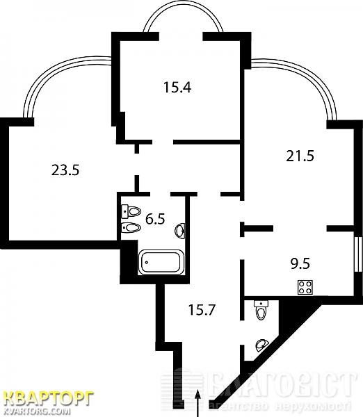 продам 3-комнатную квартиру. Киев,  Мейтуса Композитора - фото 10