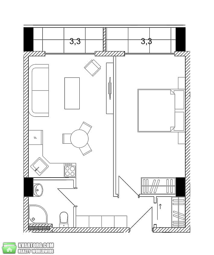 Sell 1-room apartment. Киев, Набережная — photo 8