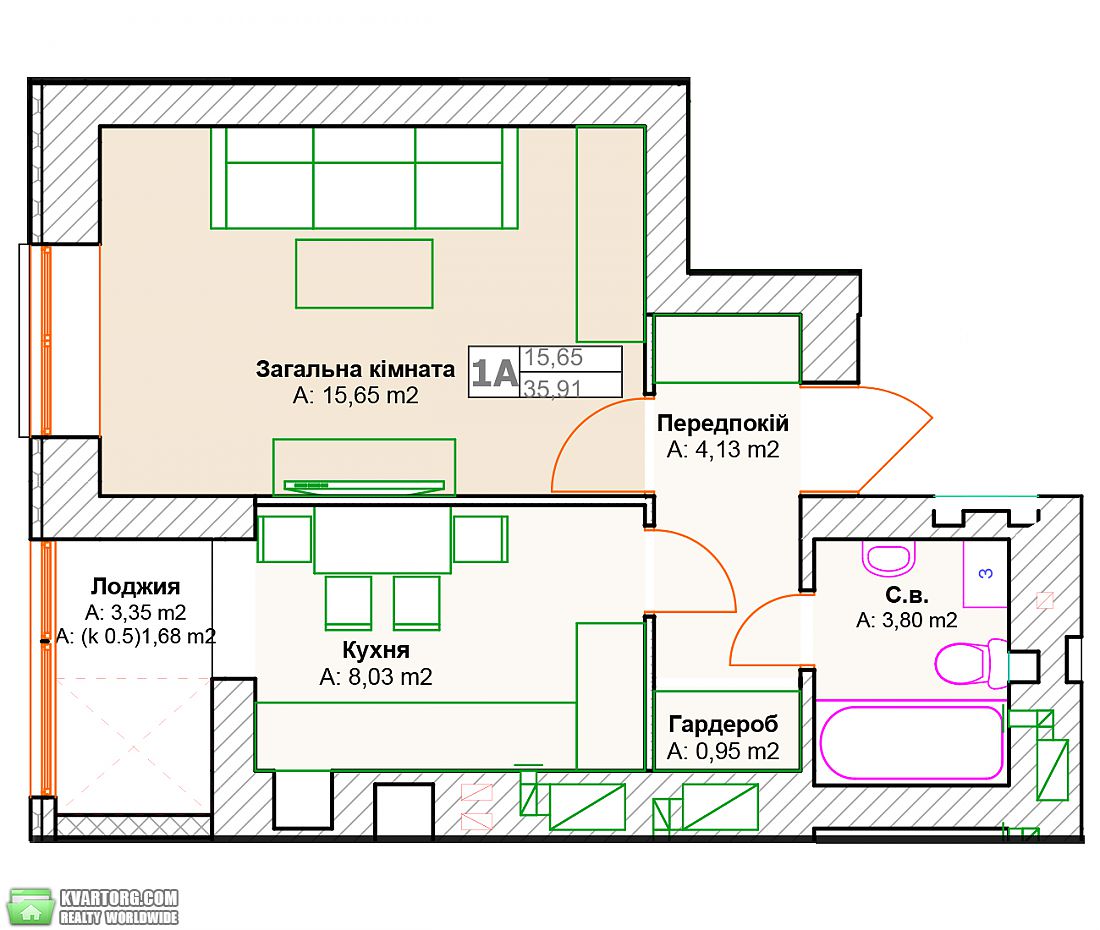 Sell 1-room apartment. Киев, Джерельная — photo 1