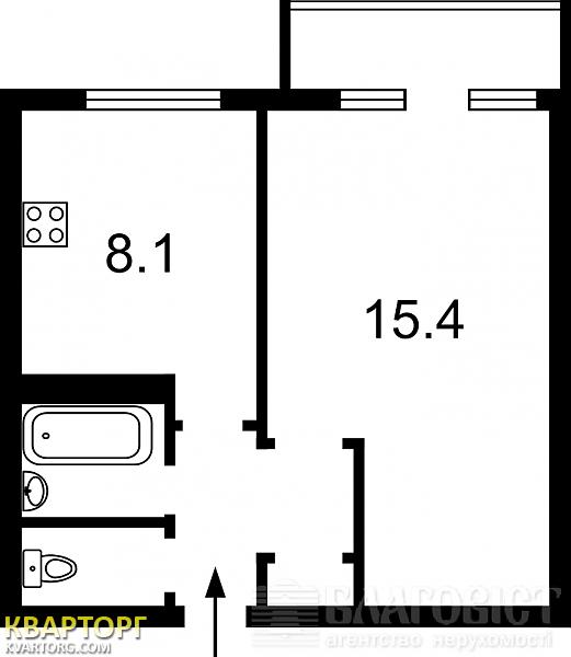 Sell 1-room apartment. Киев,  Кудряшова — photo 6