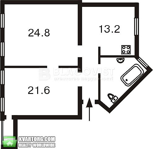 Rent out 2-room apartment. Киев,  Институтская — photo 8