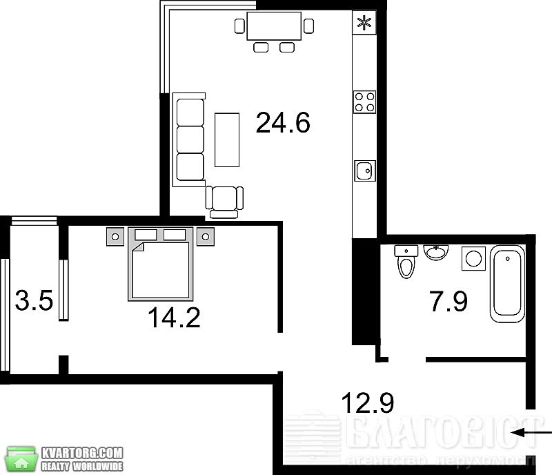 Sell 1-room apartment. Киев,  Саксаганского — photo 6