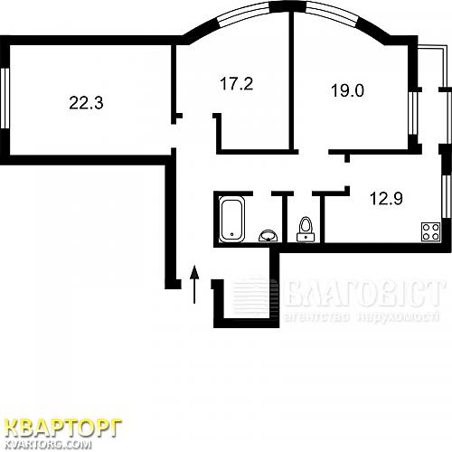 Sell 3-room apartment. Киев,  Ахматовой — photo 2