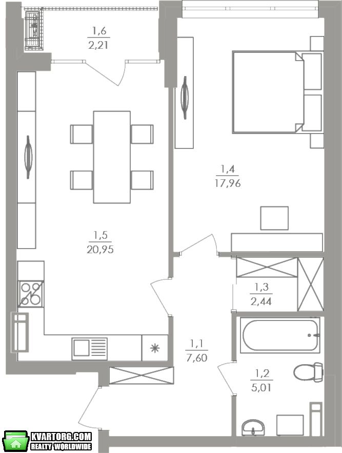 Sell 1-room apartment. Киев,  Тверской Тупик — photo 8