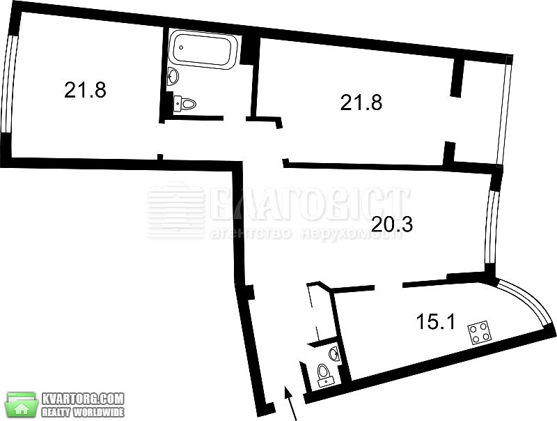 Sell 3-room apartment. Киев,  Луначарского — photo 1