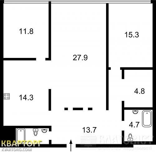 Sell 2-room apartment. Киев,  Днепровская наб — photo 2