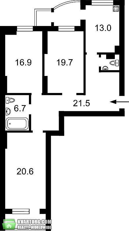 Sell 3-room apartment. Киев,  Ахматовой — photo 5