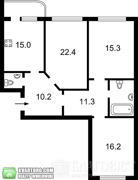 Sell 3-room apartment. Киев, Пчелки — photo 5