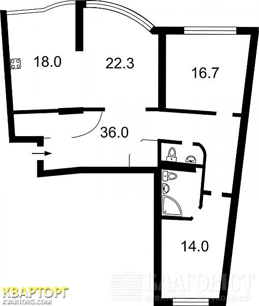 Sell 3-room apartment. Киев,  Днепровская наб — photo 2