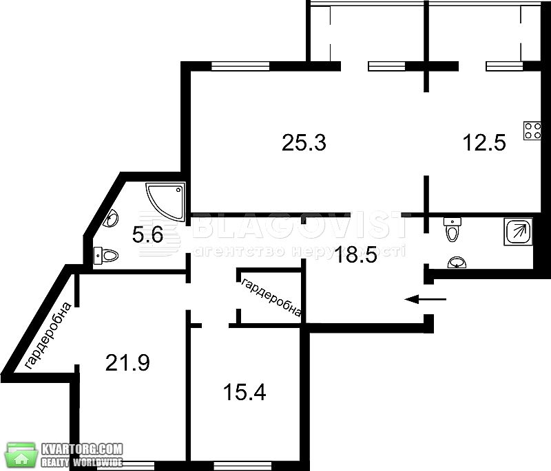 Sell 3-room apartment. Киев,  Харьковское шоссе — photo 2