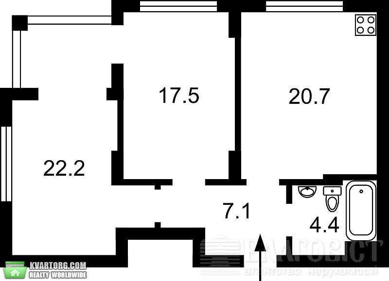Sell 2-room apartment. Киев,  Днепровская наб — photo 2