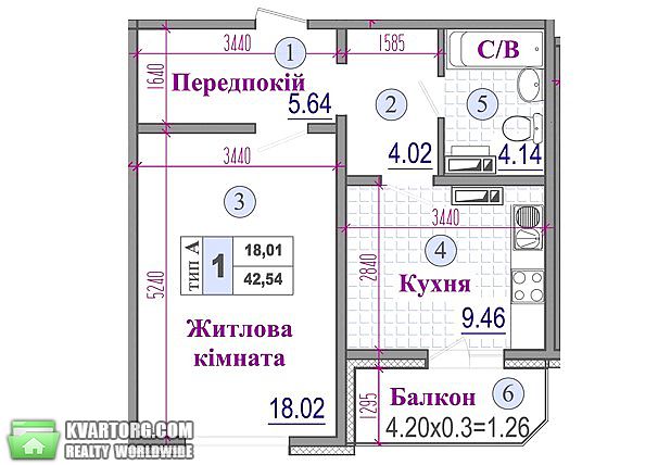 Sell 1-room apartment. Киев,  Ломоносова — photo 3