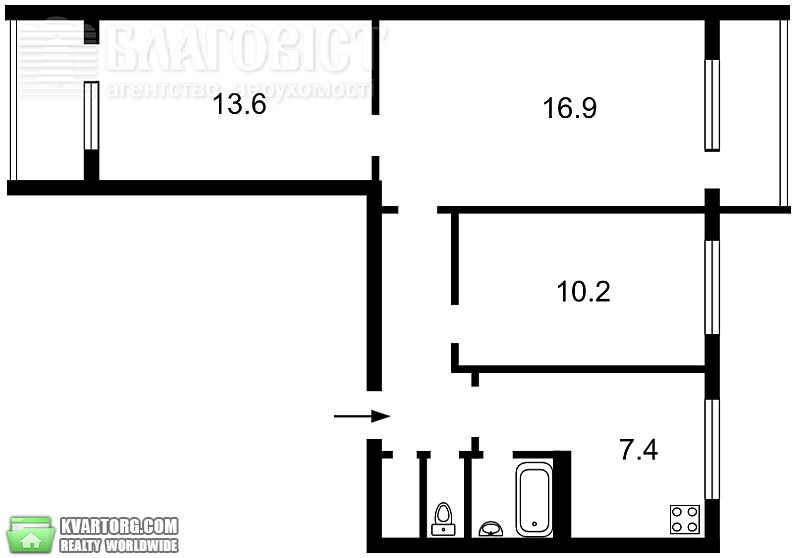 Sell 3-room apartment. Киев,  Лятошинского — photo 2