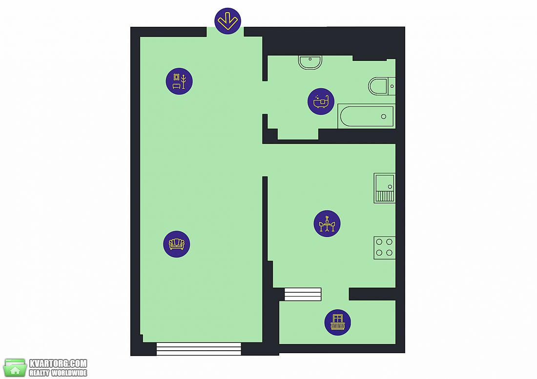 Sell 1-room apartment. Киев,  Киквидзе — photo 6