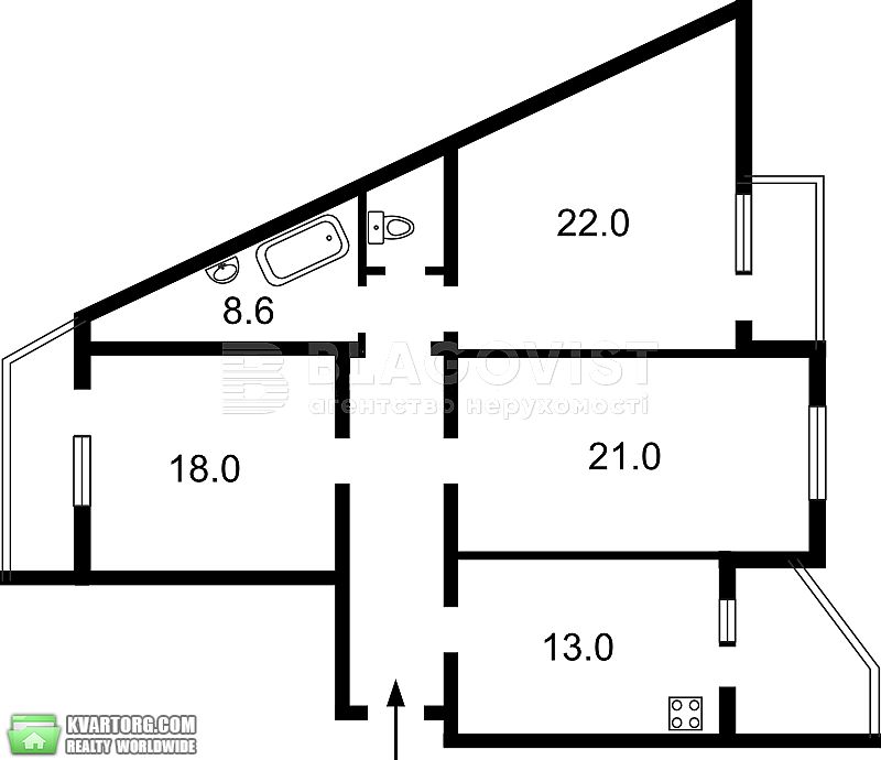 Rent out 3-room apartment. Киев,  Ахматовой — photo 4