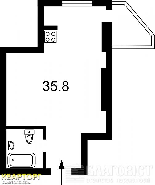 Sell 1-room apartment. Киев, Щорса — photo 9