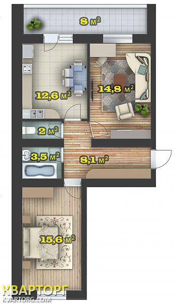 продам 2-комнатную квартиру. Киевская обл.,  .... - фото 1